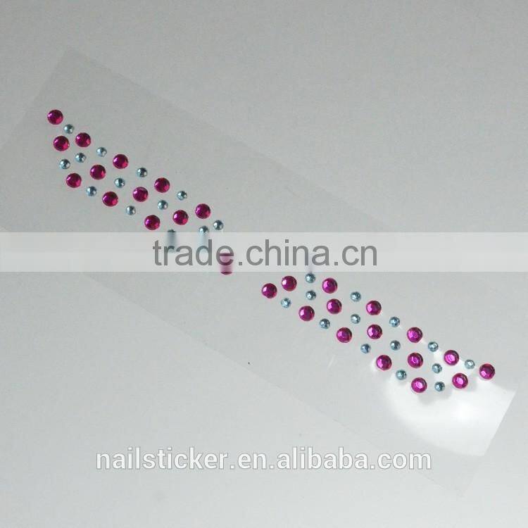 Custom bindi sexy adhesive eyeshadow sticker makeup crystal sticker rhinestone eye rock factory