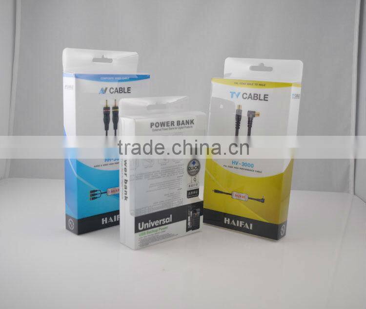 Folding plastic package boxes for electronics adapter/earphone/USB etc.