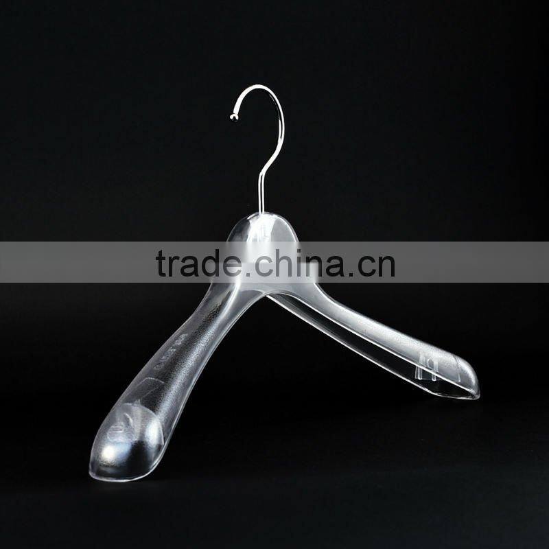 Transparent Plastic Jacket Hanger for Clothing Manufacturer