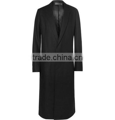 2014 new style black casmere latest design long coat for men