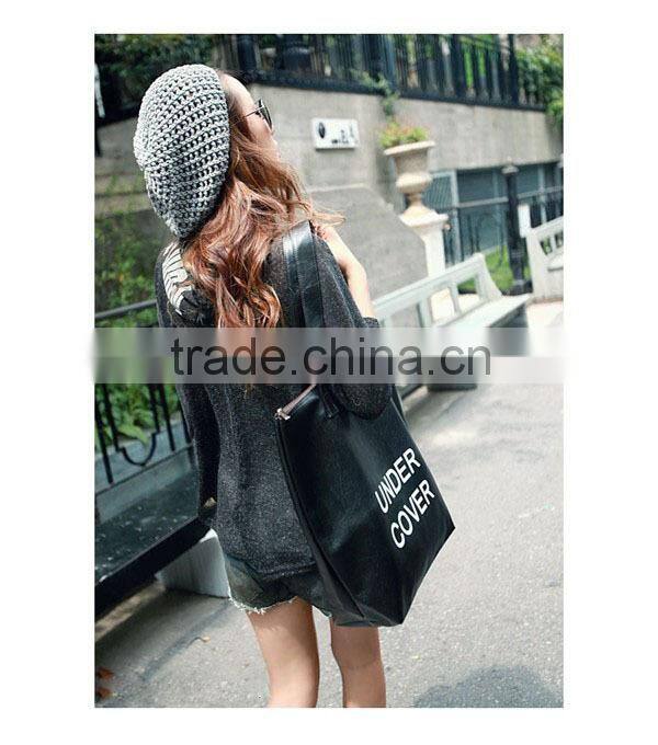 2015 New arrive hot sale simple design Musical Notes & letter printing women handbag