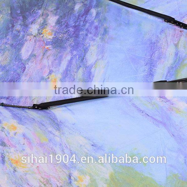 abstract carving printed easy auto windproof open and close 3 folding umbrella