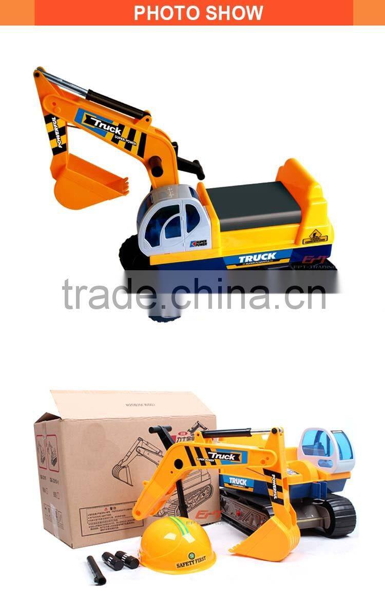 Plastic simulation construction truck toy funny kids ride on car toy