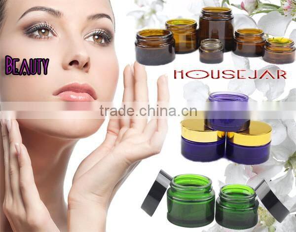 high quality cosmetic amber cream glass jar and essential oil glass bottle