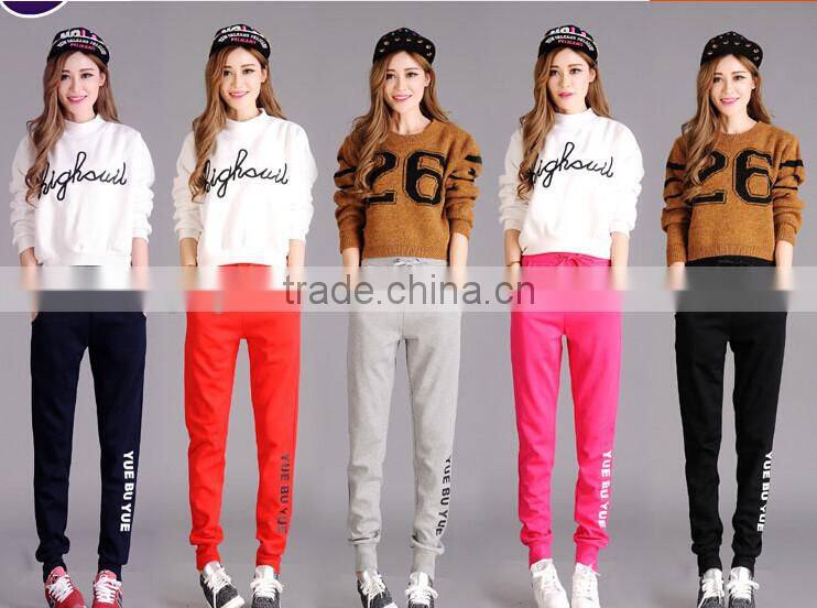 Women's Custom fleece Sweatpants With Letters Printed jogger pants winter