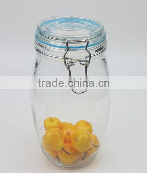 1300ml Canned Food Used Glass Jar with Metal Clip and Silicon Ring