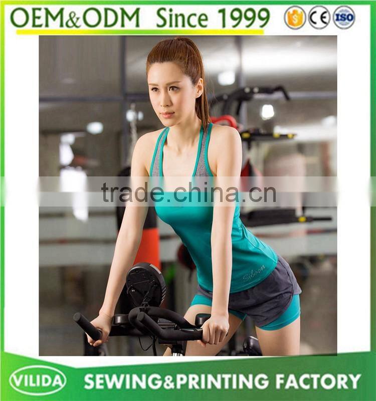 Custom Women's 100% Polyester Dry Fit Sport Vest Woman Athletic Slim Fit Fitness Tank Tops