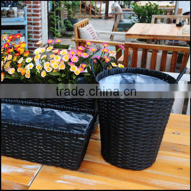 plastic rattan basket basket