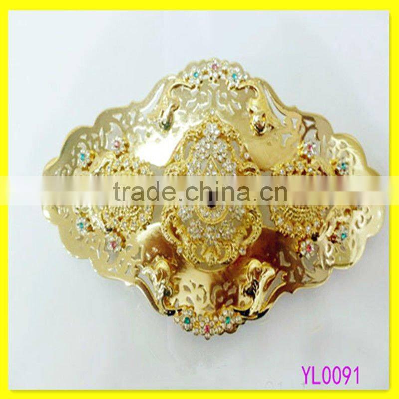 Laste design silver metal waist belt buckles wholesale with crystal stone