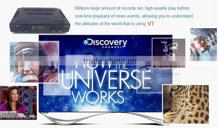 Cheap Set top box DVB-S2 Freesat V7 Full 1080P hd FTA support CCcam Newcam Powervu Biss key for Mexico