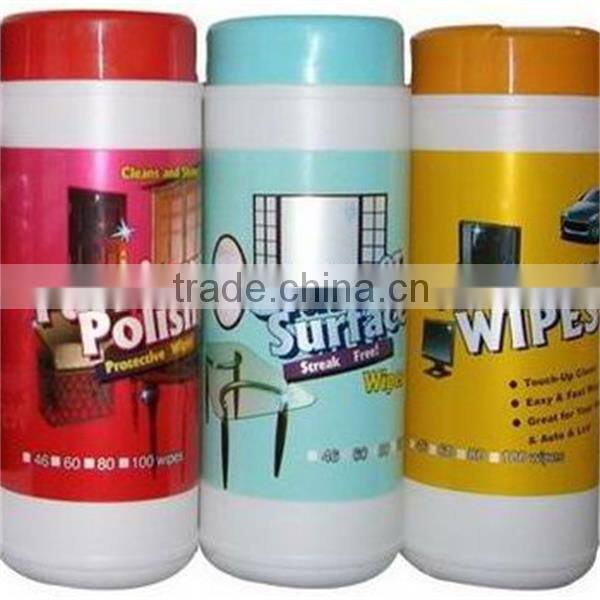 household cleaning wet wipe in tube canister, tissue, cleaning cloth towel, China factory