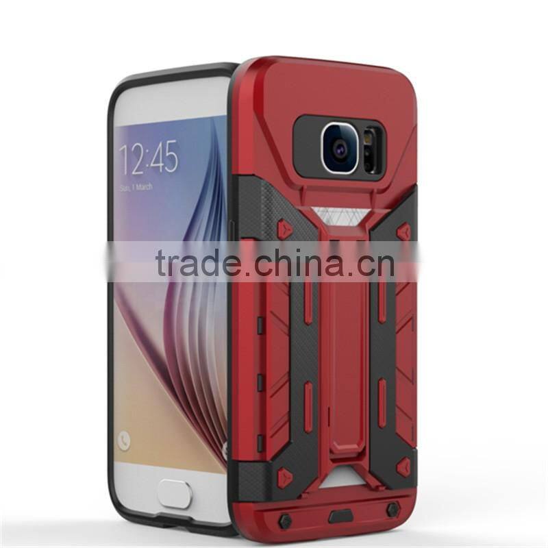 Shenzhen China Suppliers Multi-Function Kickstand Card Slot Holder Case For Samsung S7 Hybrid Armor Case