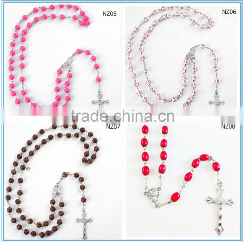 islamic prayer catholic crucifix rosary necklace