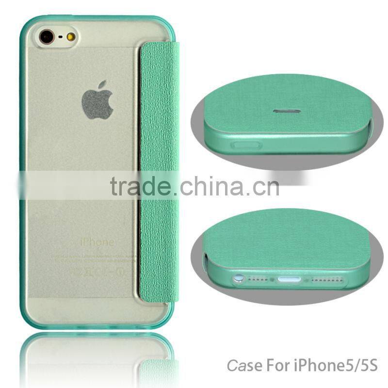 2014 solid color book type smartphone case for iphone 5