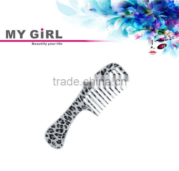 MY GIRL 2016 new arrival natural design vintage gray leopard hot transfer printing long handle combs