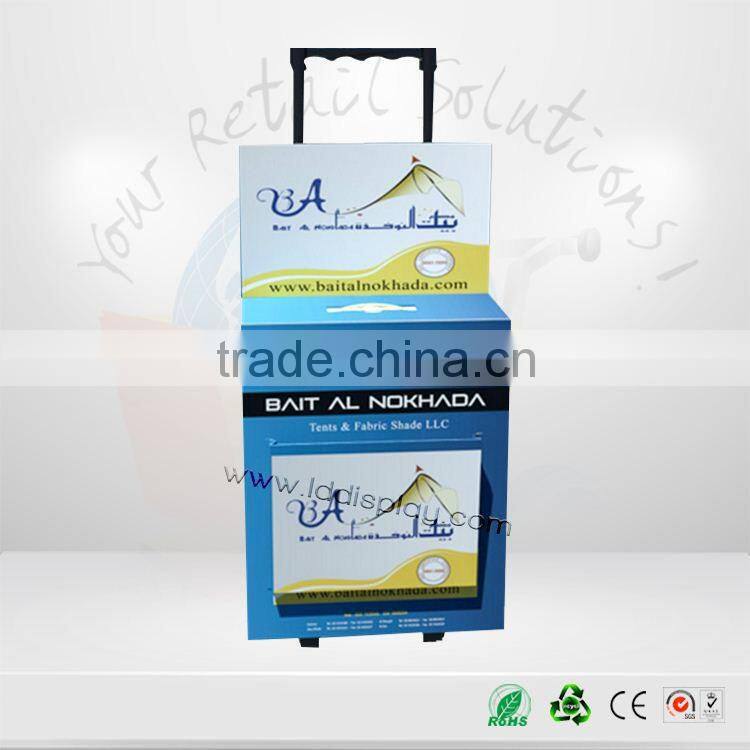 High quality strong exhibiton carton trolley display case with 8 years Experience