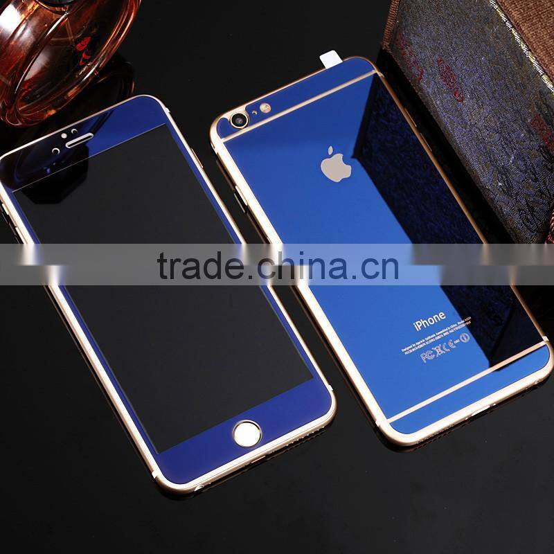 Factory Whoelsale Color Mirror Electroplated Coating Ultra Thin 0.33mm 2.5D ARC 9H Mobile Phone Use Glass Film for Iphone 6 Plus
