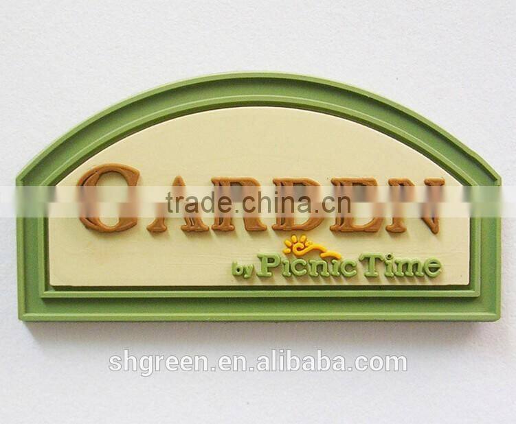 Fire logo rubber badge with top sewing space