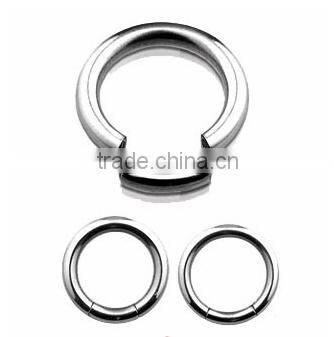 16 Gauge Blue Yellow Anodized Titanium segment ring free lip nose rings