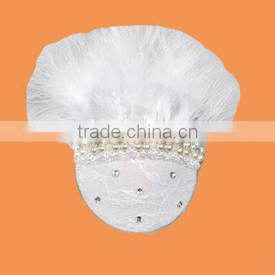 Grace white lace and feather Wedding Headwear