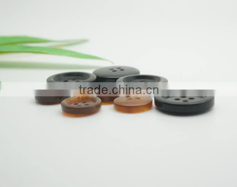 Brown Classic Horn Buttons 4 Holes Round Men's Suit Buttons