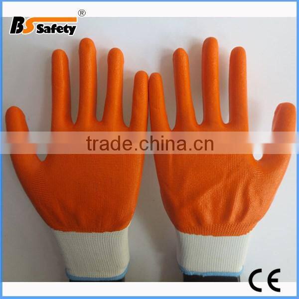 BSSAFETY 13 gauge nylon knitted nitrile safety gloves for building work