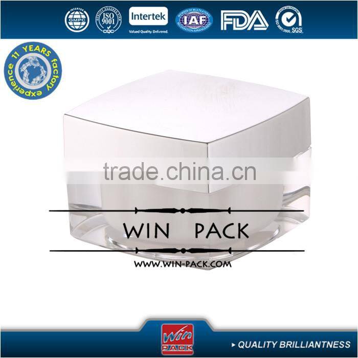 15g 20g 30g top material square glass jar, acrylic cream jar
