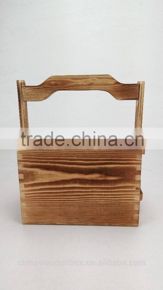 2016 popular six grids wooden tea box with handle