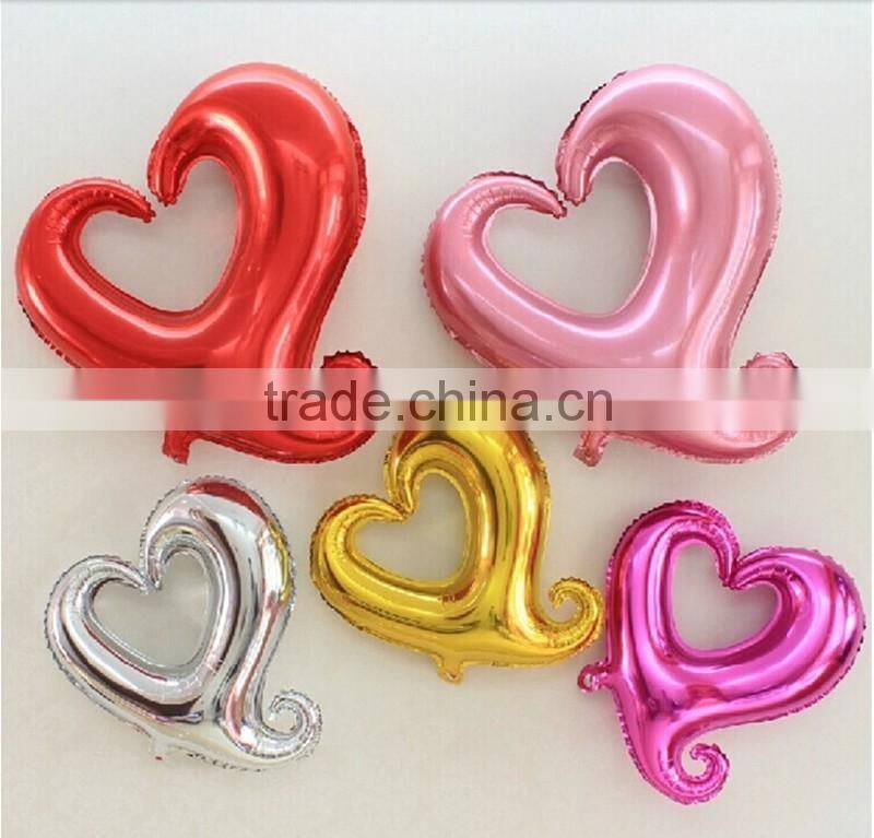 High quality foil red/pink heart lovers balloon, Christmas day foil heart balloon for party