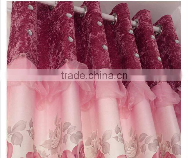 2015 hot sale printed designed No. 08 window curtains, made- up black out fabric in home or hotel