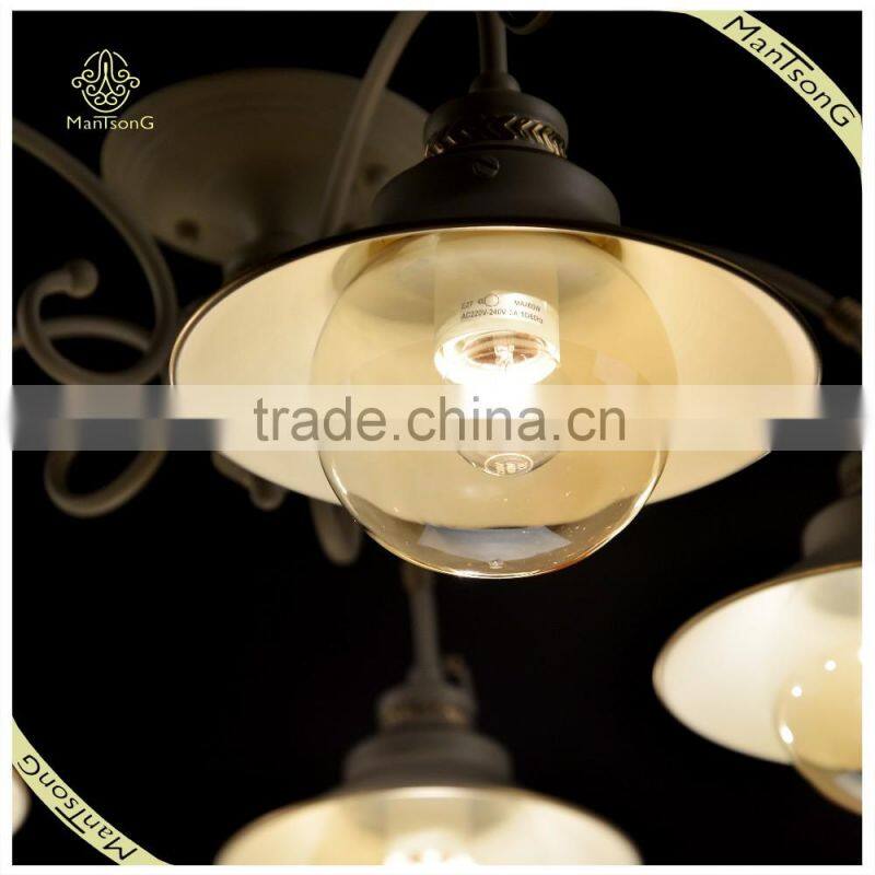 2016 Hot Sale E27 Lights Iron Body Material Ceiling Lamp with Glass Shade, Living Room Light Fixture