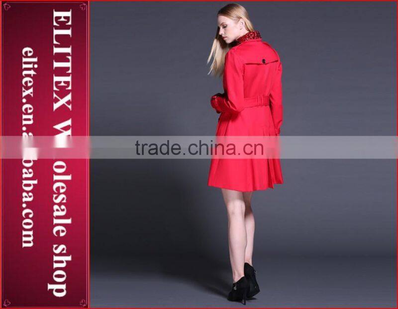 2015 Newest Black Plaid Straight Lady Overcoat Warm Winter Dress With Pocket