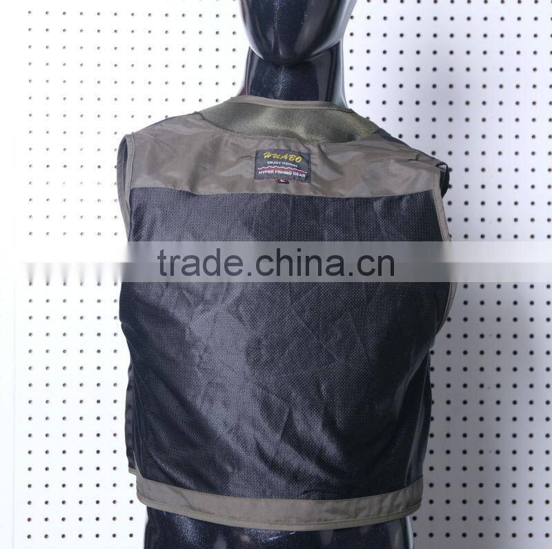 2016 New arrival hot sale product gray canvas simple vest for fishing man