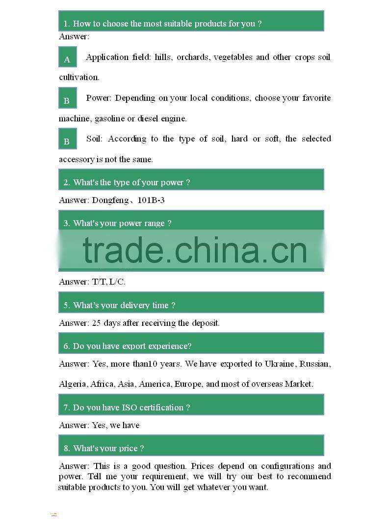 agriculture tools diesel engine mini tractor plogh(disc plough and double plough)