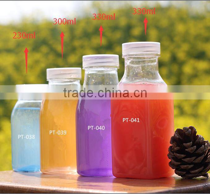 300ml 350ml 500ml juice packing bottle BPA free milk bottle storage beverage pet material online shopping plastic drink bottle