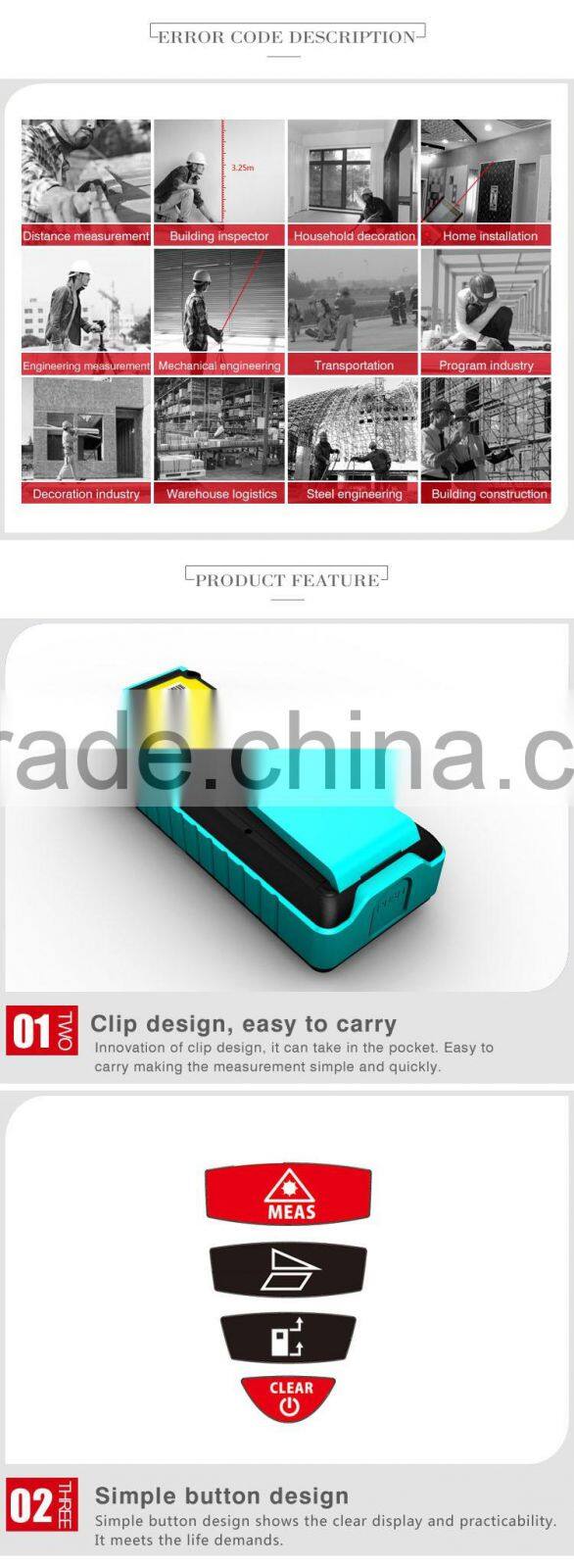 D8 40M Waterproof Hot Sell Digital Laser Measuring Distance Laser Range finder