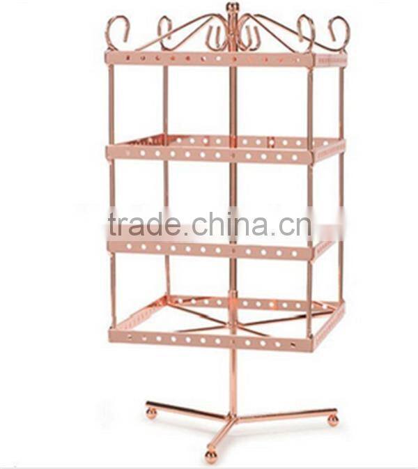 Rotating Top-table Finger Ring Display Stand With hooks