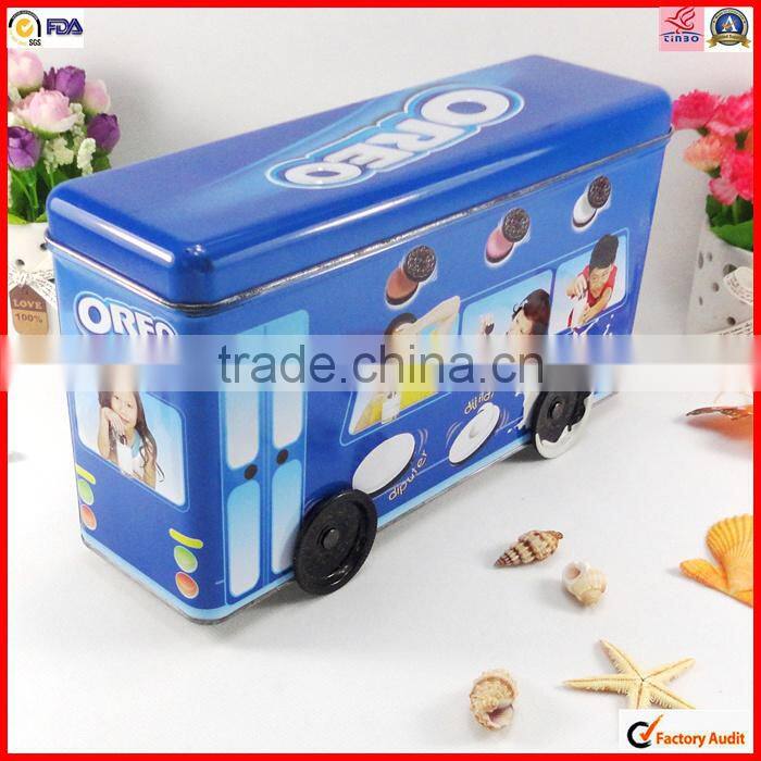 hot sale custom design car shape tin can for chocolate