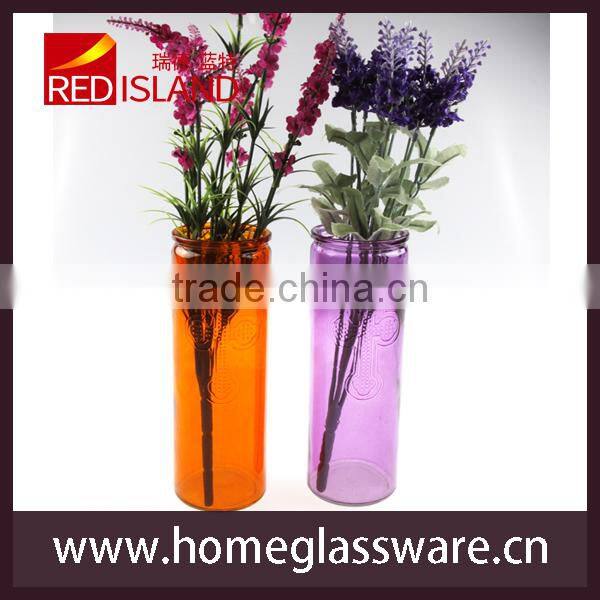 tumbler round colored cross pattern flower vase