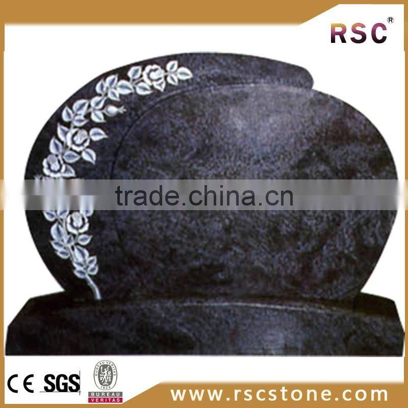 Blue pearl granite headstone