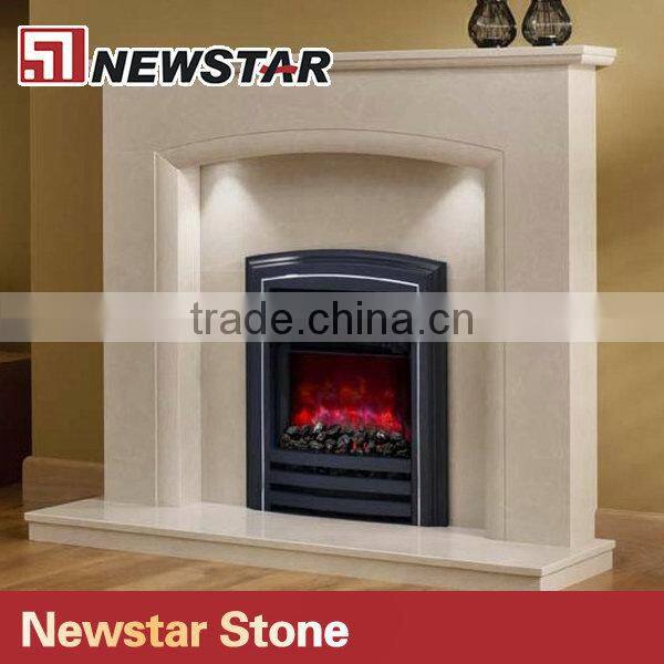 Natural marble fireplace mantel