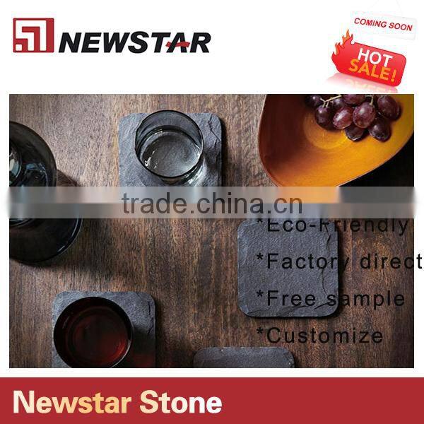 convenient black slate stone serving tray/plate/cup dinnerware