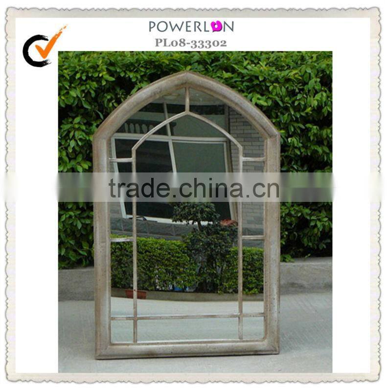 Small Antirust European Style Metal Framed Wall Mirror