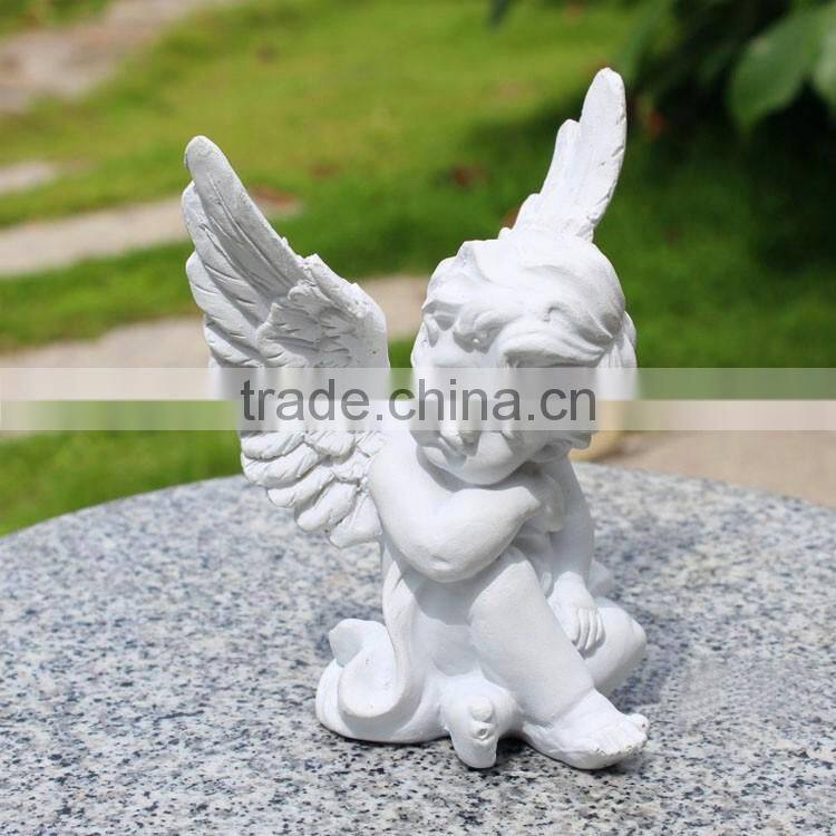 Hot Sale resin white small cute cupid angel statue