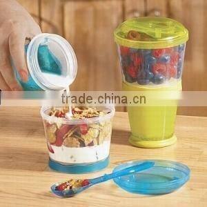 Wholesale plastic cereal to go breakfast cereal cup