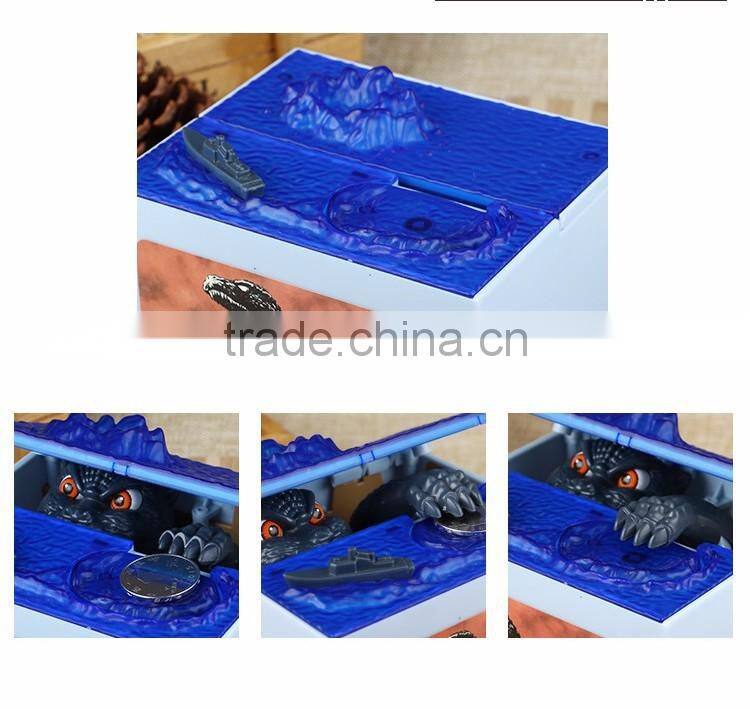 New Fancy Novelty Design Monster Music Godzilla Stealing Money Box, Creative Decorative Cartoon Gift Coin Bank
