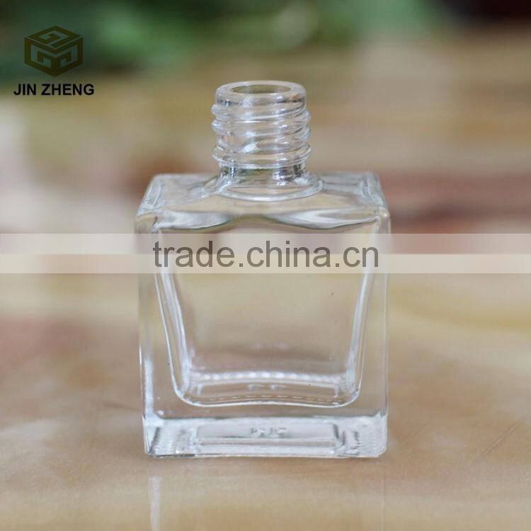 Hot selling 9ml Empty Glass Nail Polish Bottles with Black Cap and Blushers