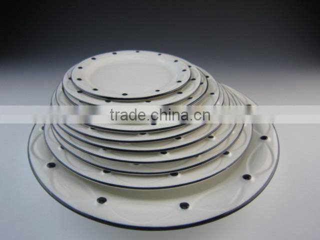 eco-friendly white porcelain plate round square oval leaf shape