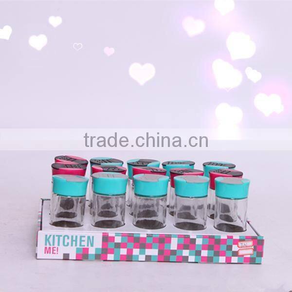 high quality glass spice jar set with rack