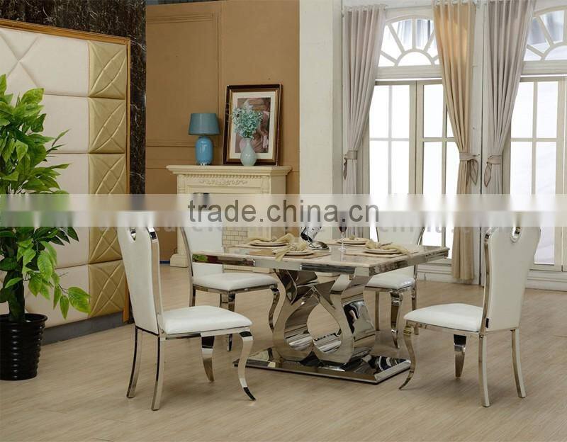 Metal Heart-Shaped Leg Marble Table Chair